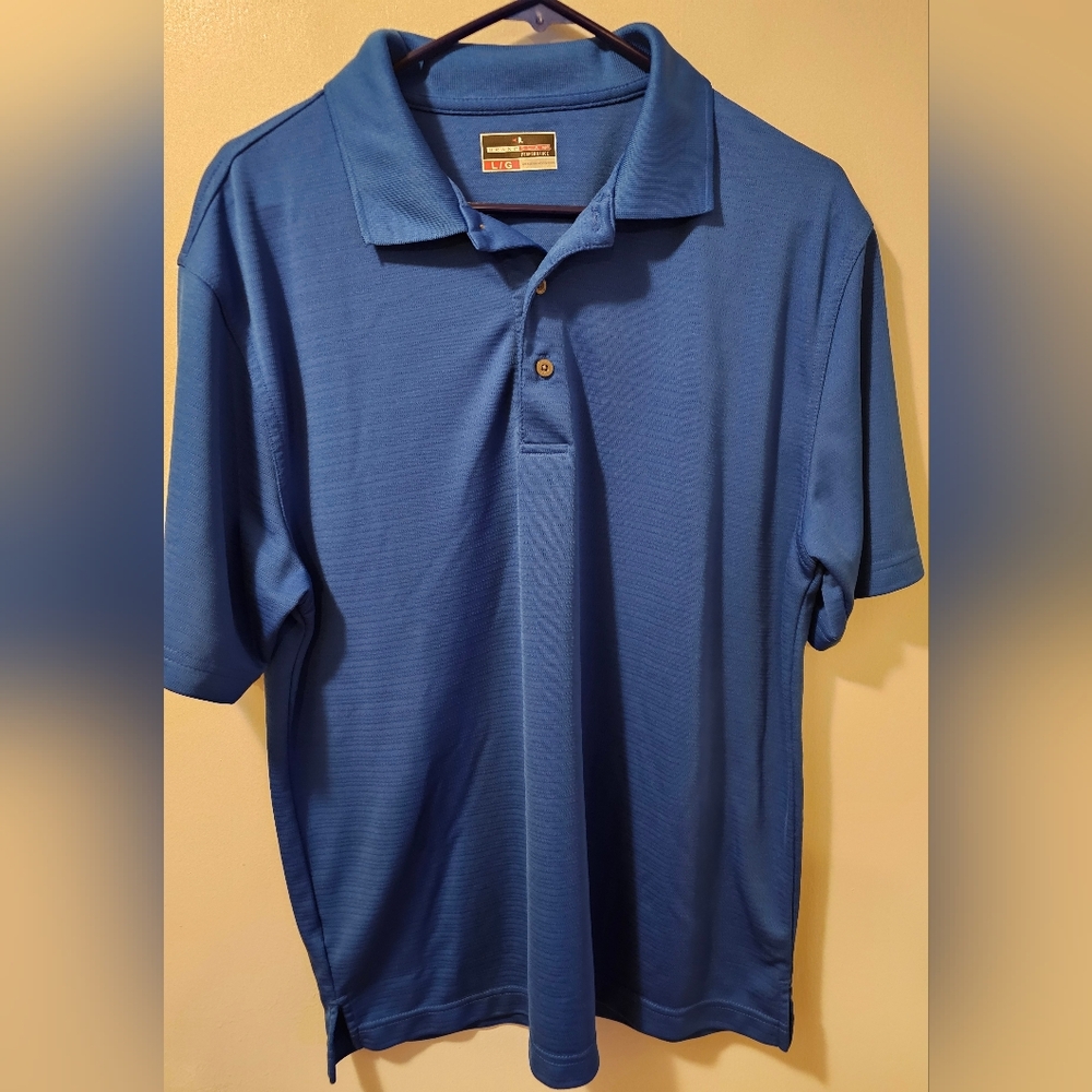 Grand Slam Performance Polo Shortsleeve Shirt Blue Men's Size L